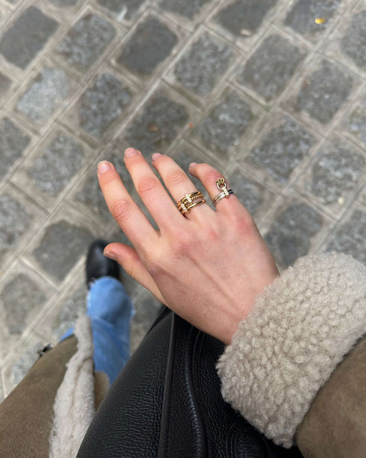 BAGUE SEDONA - Or jaune, Argent, Diamants