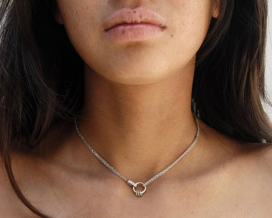 COLLIER LASSO - Argent, Saphirs