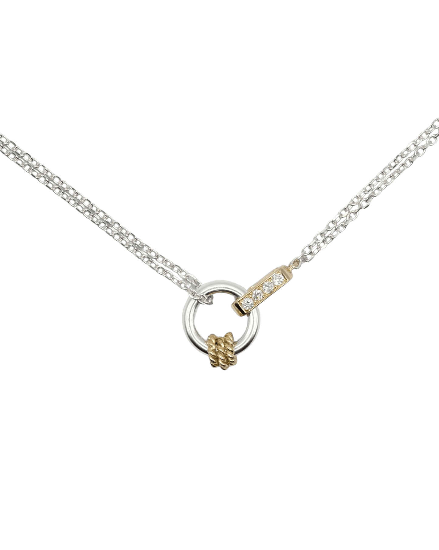 COLLIER LASSO - Or jaune, Argent, Diamants