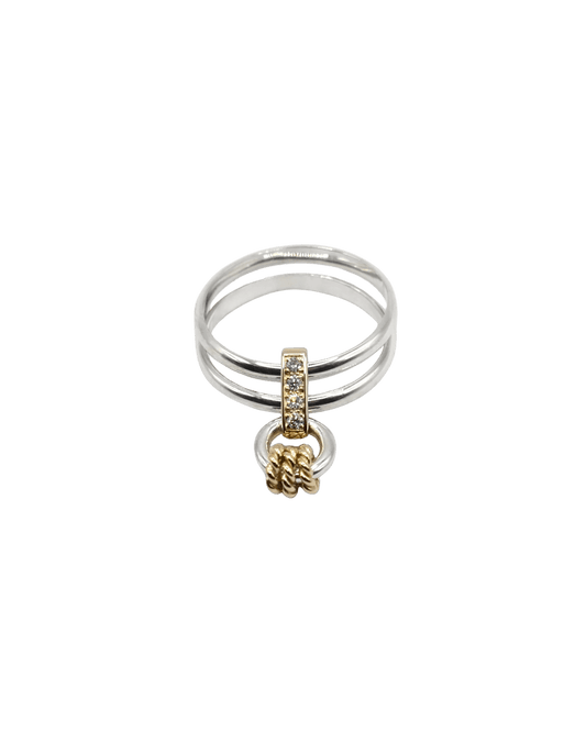 BAGUE SEDONA - Or jaune, Argent, Diamants