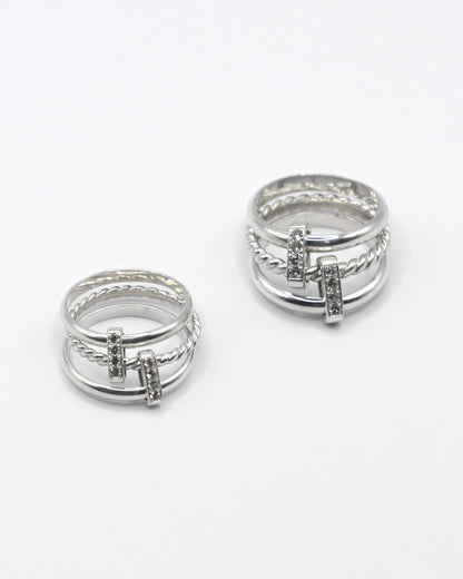 BAGUE LASSO - Argent, Saphirs