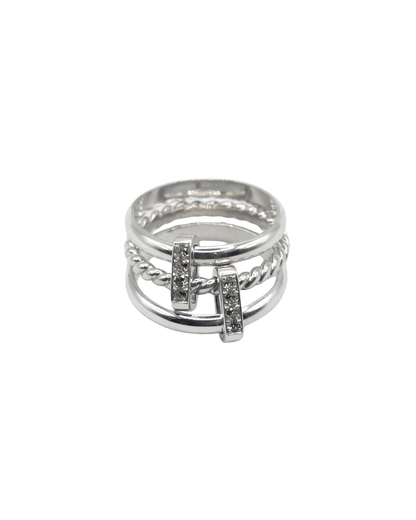 BAGUE LASSO - Argent, Saphirs
