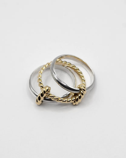 BAGUE LASSO - Or jaune, Argent