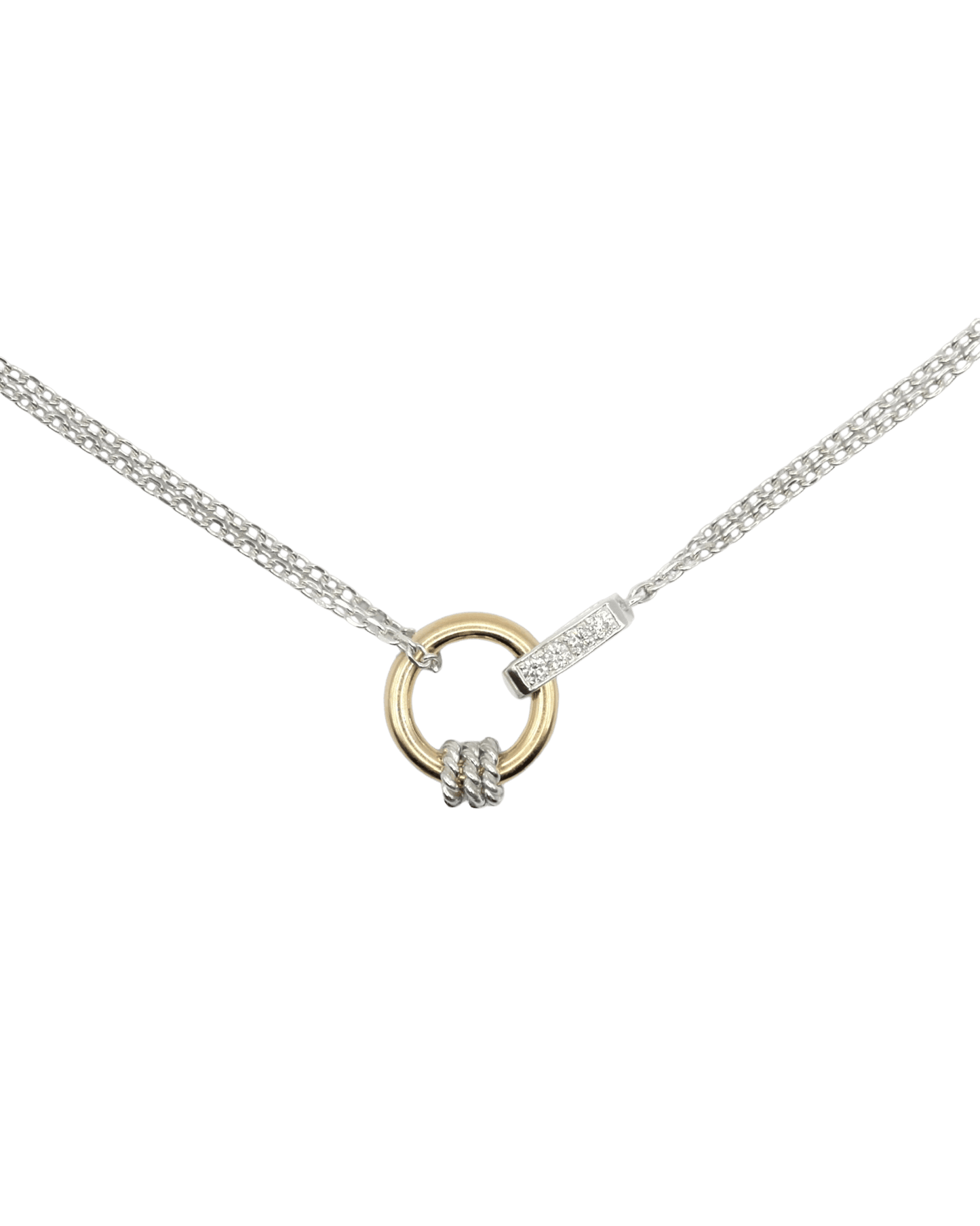 COLLIER LASSO - Or jaune, Argent, Diamants