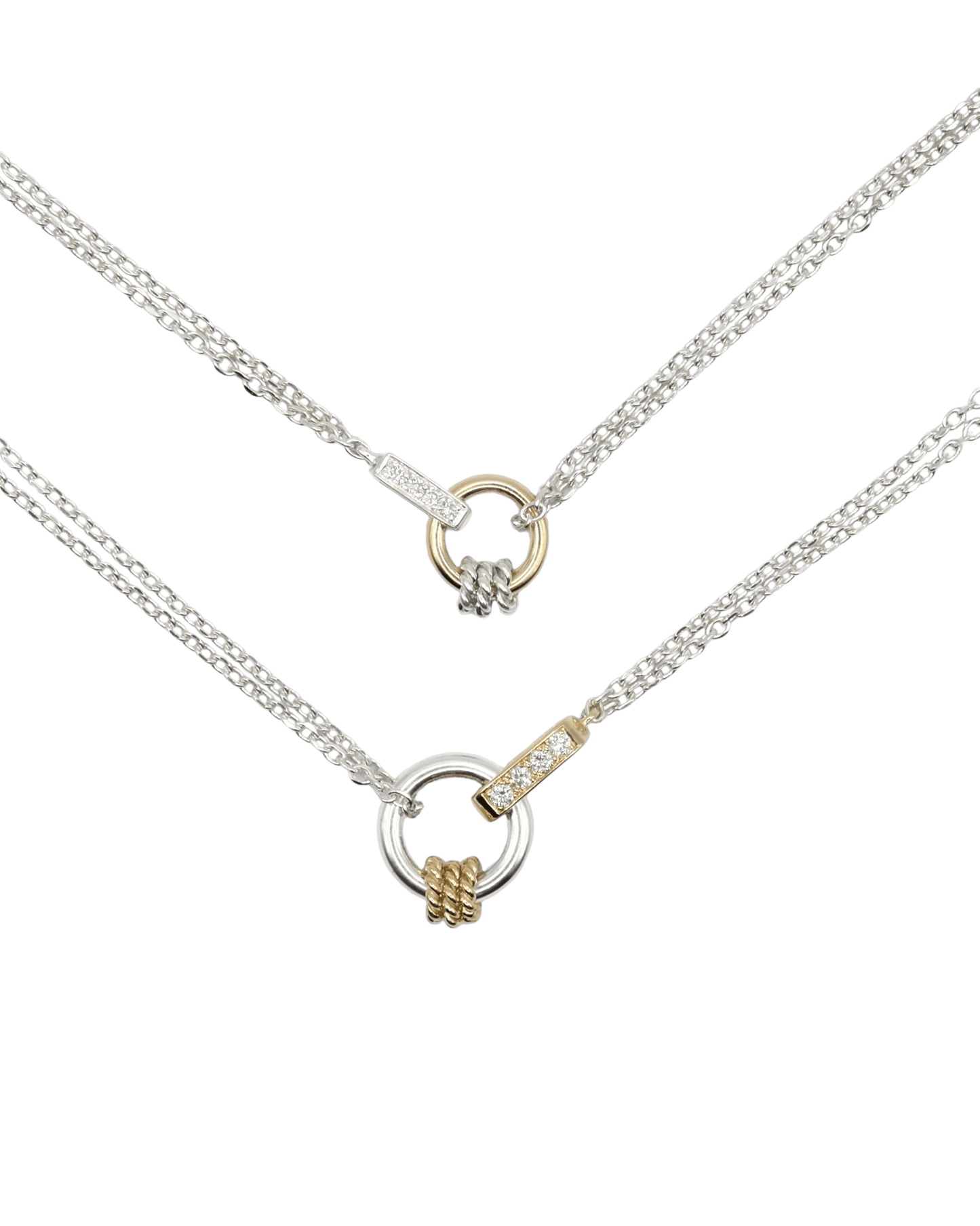 COLLIER LASSO - Or jaune, Argent, Diamants