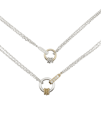 COLLIER LASSO - Or jaune, Argent, Diamants